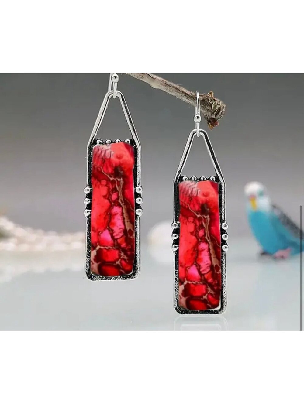 New - Gorgeous “The Reds” Boho Style Dangle Drop Earrings